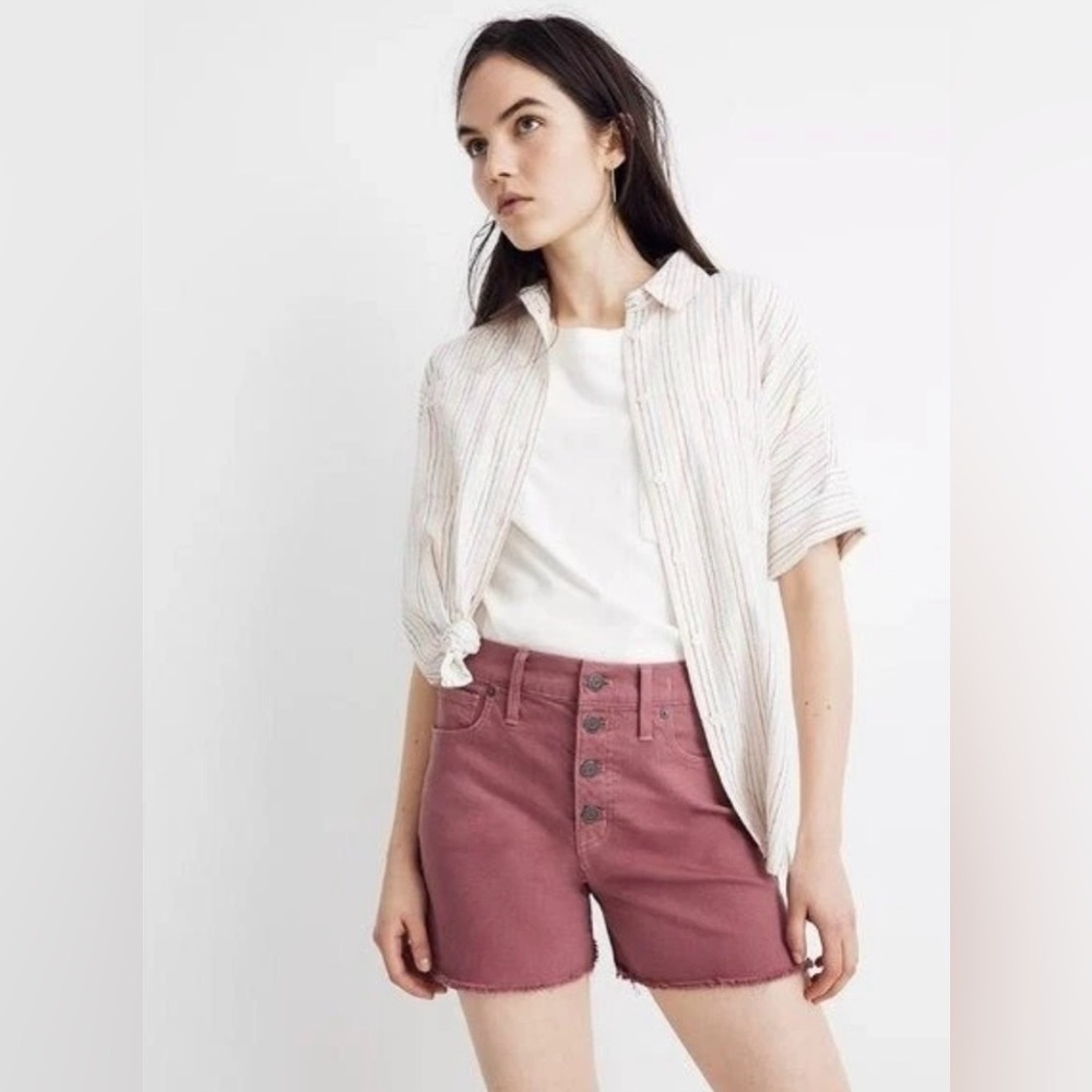 Madewell High Rise Jean Shorts Pink Sz 26 like new